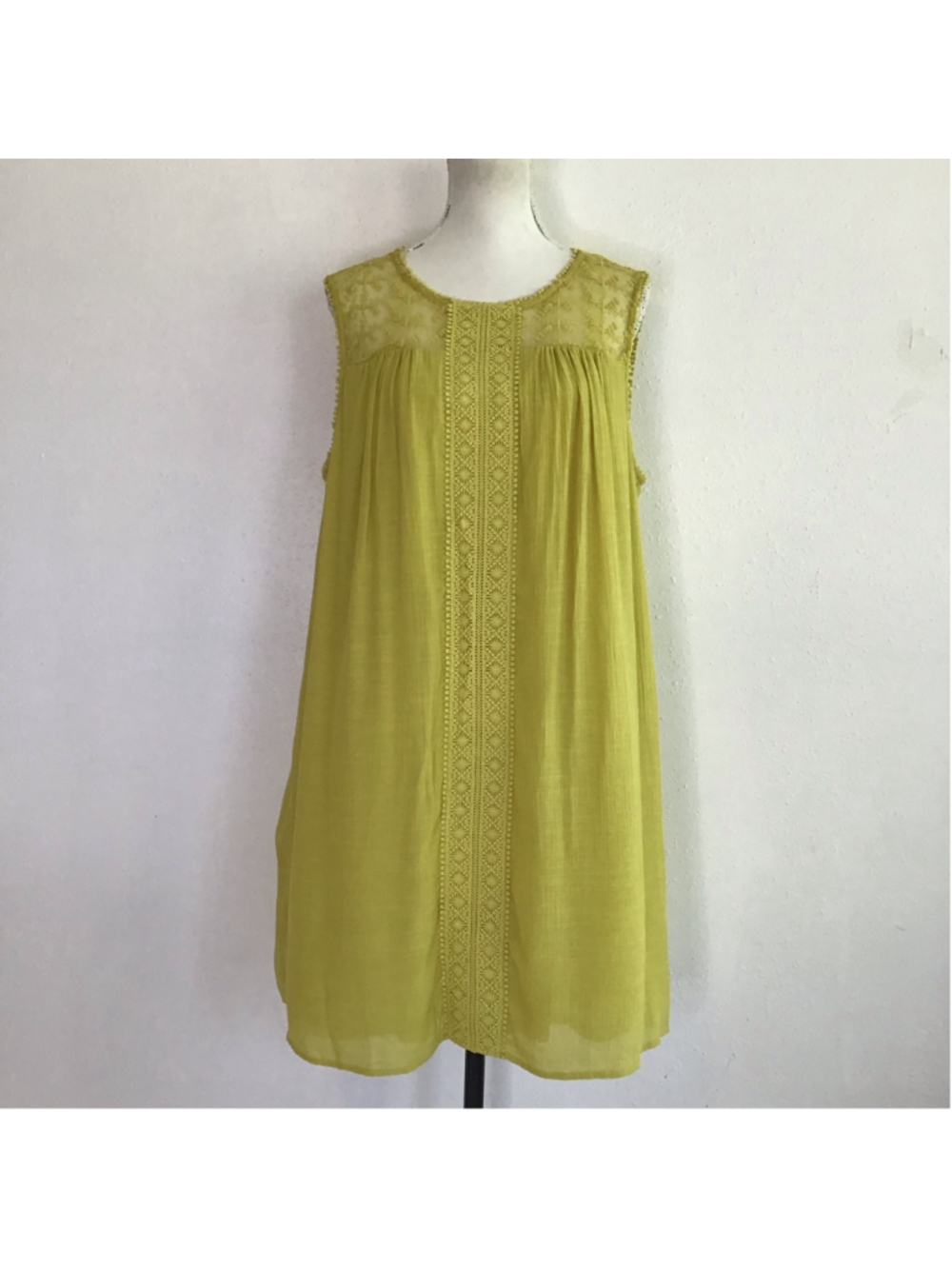 Zac & Rachel Women Elegant Fun Lime Green Sleeveless Dress 1X